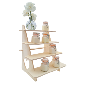 Présentoir étagère 4 niveaux en bois