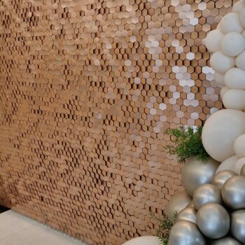 Shimmer wall / fond en sequins couleur champagne