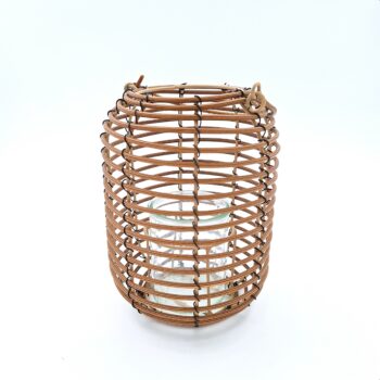 Lanterne brune type bambou /rotin
