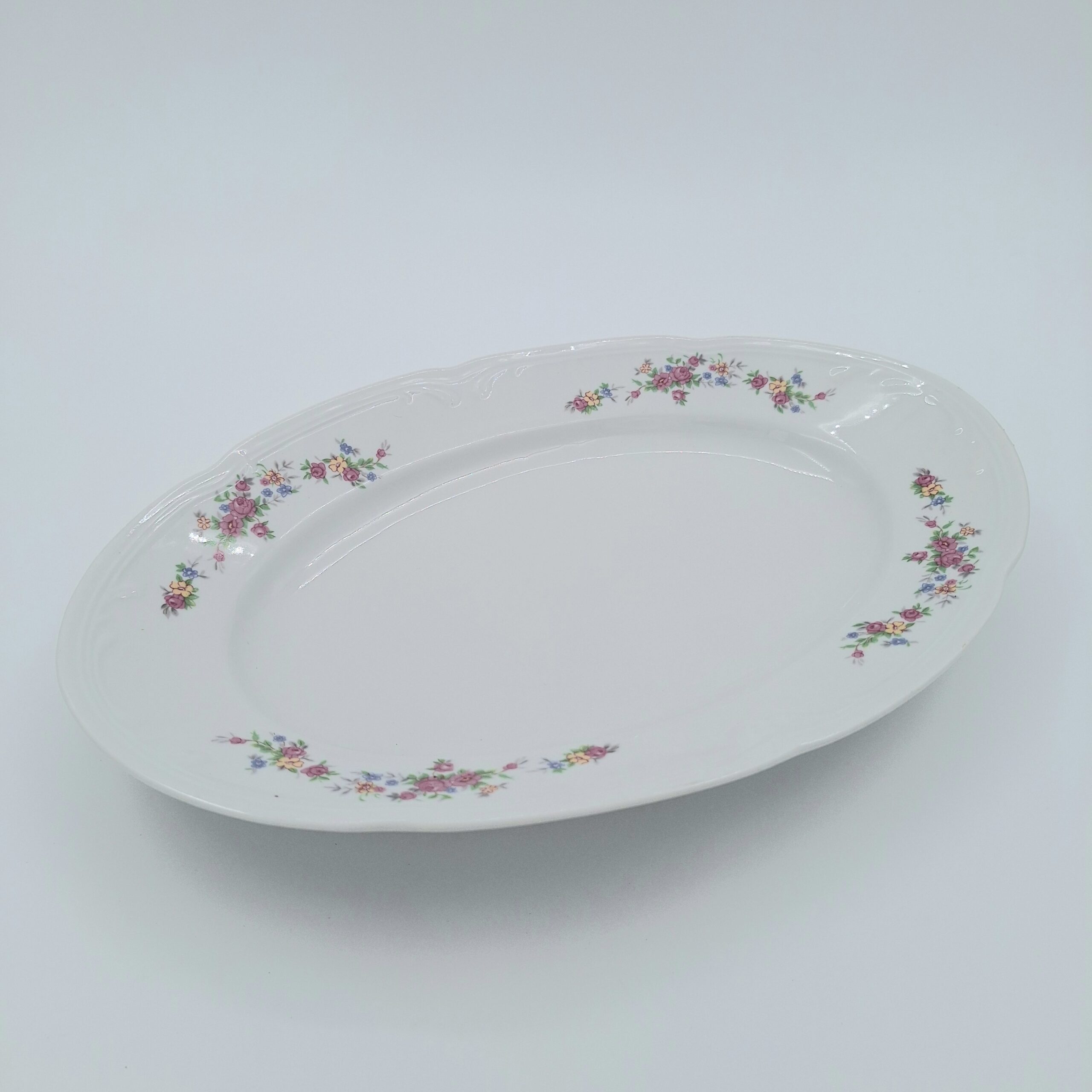 Plat oval en porcelaine vintage à fleurs (variable) – Image 3